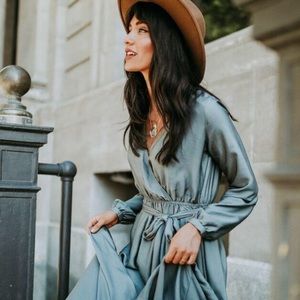 Sahara long sleeve wrap maxi dress